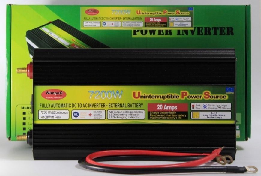 Wimpex WX-7200W 12V-220V inverter with 20A battery charging POWER-02-2026 фото